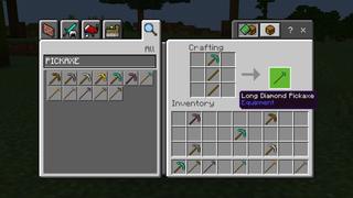 Screenshot of the Minecraft Bedrock Marketplace product Long Pickaxe created by The Craft Stars.