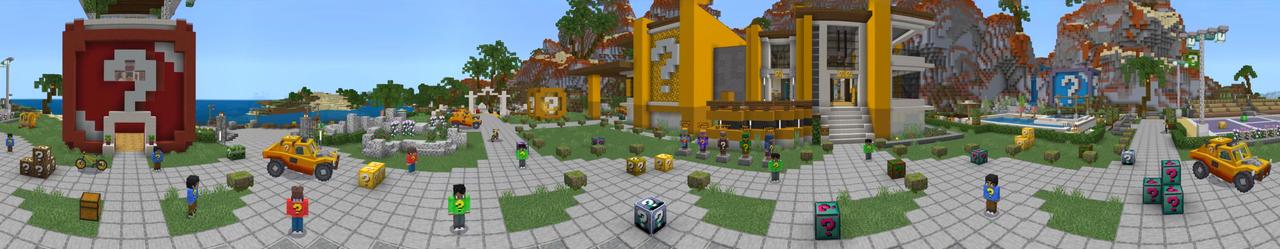 Panorama of the Minecraft Bedrock Marketplace product Lucky Block Mansion created by The Craft Stars.
