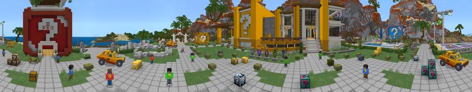 Panorama of the Minecraft Bedrock Marketplace product Lucky Block Mansion created by The Craft Stars.