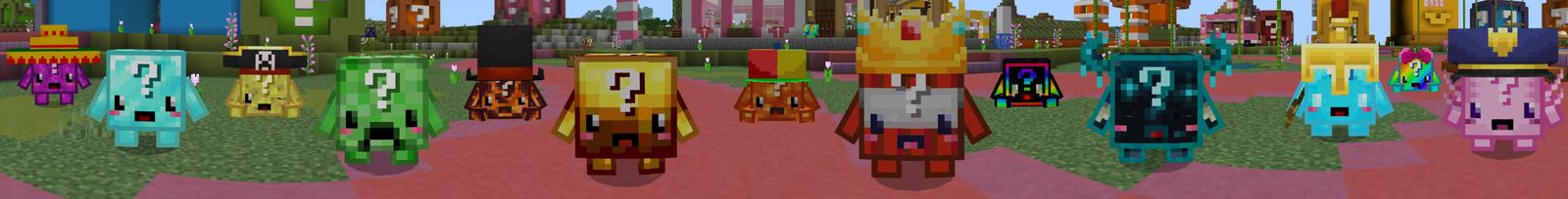 Panorama of the Minecraft Bedrock Marketplace product Lucky Block Pets created by The Craft Stars.