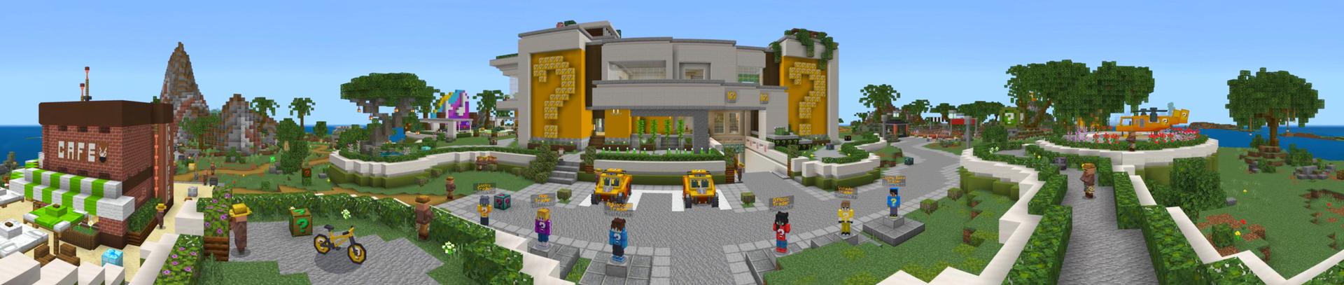 Panorama of the Minecraft Bedrock Marketplace product Lucky Block Resort created by The Craft Stars.