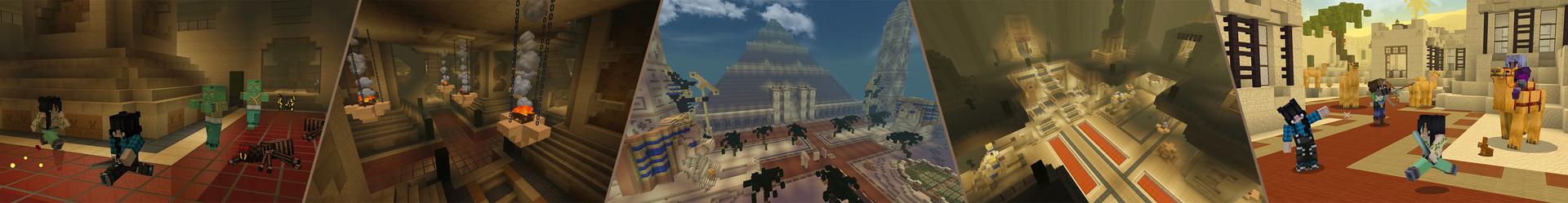 Panorama of the Minecraft Bedrock Marketplace product MEGA PYRAMID created by The Craft Stars.