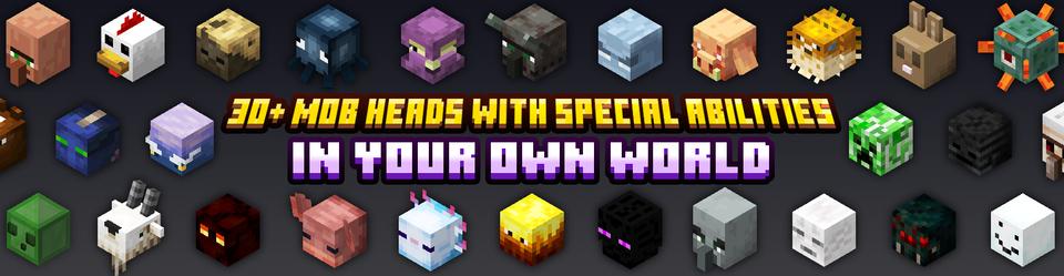 Panorama of the Minecraft Bedrock Marketplace product Mob Heads Add-On created by The Craft Stars.
