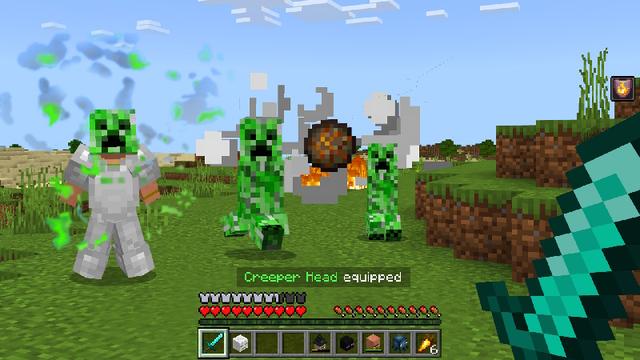 Screenshot of the Minecraft Bedrock Marketplace product Mob Heads Add-On created by The Craft Stars.