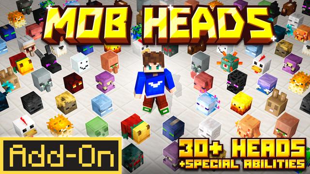 Thumbnail of the Minecraft Bedrock Marketplace product Mob Heads Add-On created by The Craft Stars.