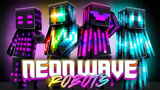 Thumbnail of the Minecraft Bedrock Marketplace product Neon Wave Robots created by The Craft Stars.
