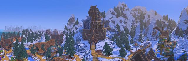 Panorama of the Minecraft Bedrock Marketplace product Norse City created by The Craft Stars.
