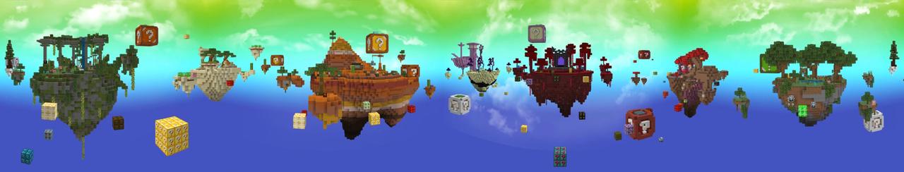 Panorama of the Minecraft Bedrock Marketplace product One Block Lucky Block created by The Craft Stars.