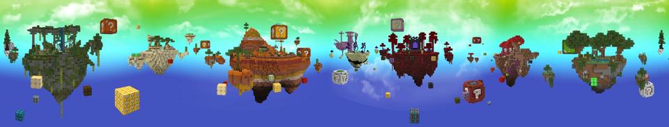 Panorama of the Minecraft Bedrock Marketplace product One Block Lucky Block created by The Craft Stars.