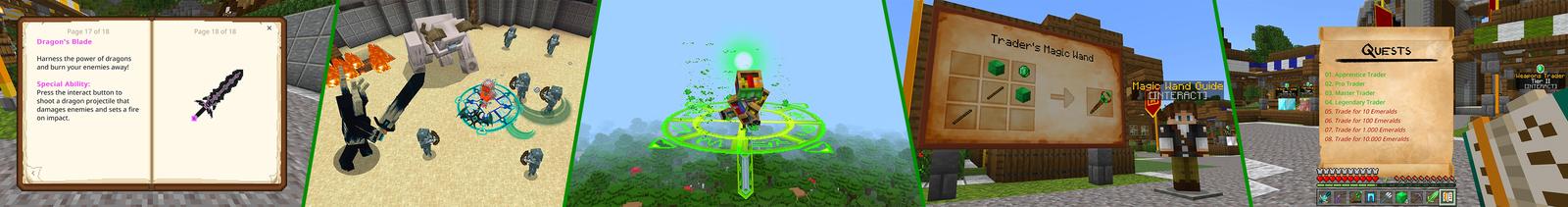 Panorama of the Minecraft Bedrock Marketplace product OP Block Traders created by The Craft Stars.