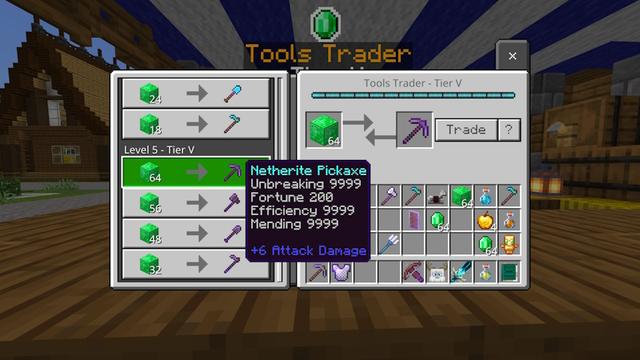 Screenshot of the Minecraft Bedrock Marketplace product OP Block Traders created by The Craft Stars.