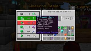 Screenshot of the Minecraft Bedrock Marketplace product OP Creeper Traders created by The Craft Stars.