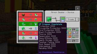 Screenshot of the Minecraft Bedrock Marketplace product OP Creeper Traders created by The Craft Stars.