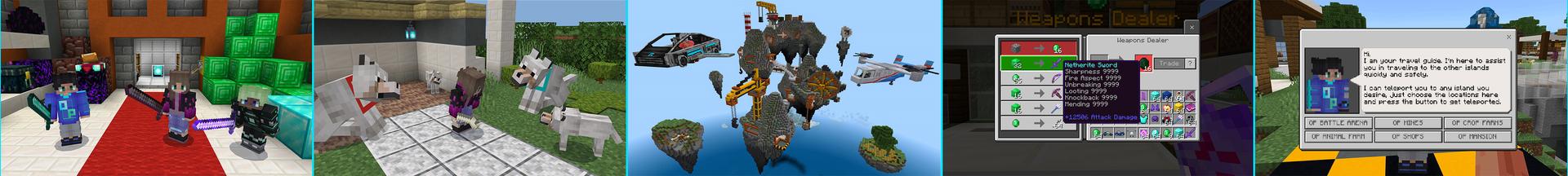 Panorama of the Minecraft Bedrock Marketplace product OP Sky Base created by The Craft Stars.