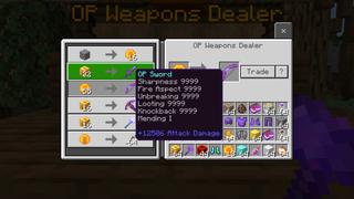 Screenshot of the Minecraft Bedrock Marketplace product OP Villagers Expansion created by The Craft Stars.