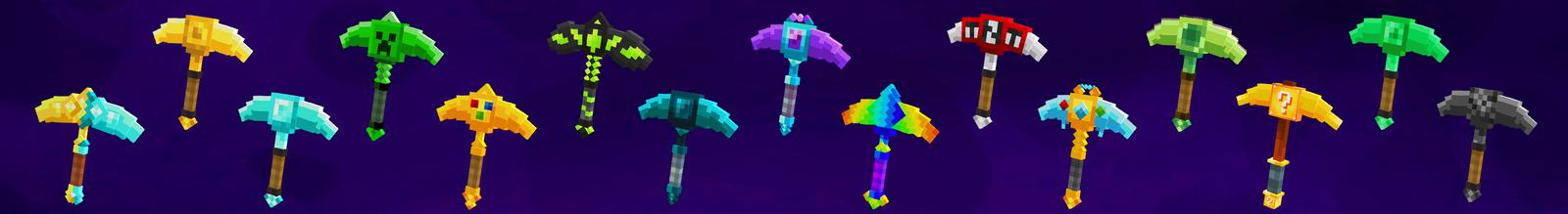 Panorama of the Minecraft Bedrock Marketplace product PRO PICKAXE - 20+ Pickaxes created by The Craft Stars.