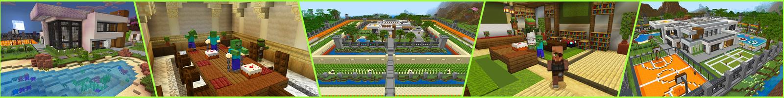 Panorama of the Minecraft Bedrock Marketplace product Sanctuary Mansion created by The Craft Stars.