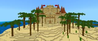 Panorama of the Minecraft Bedrock Marketplace product Sand Castle Base created by The Craft Stars.