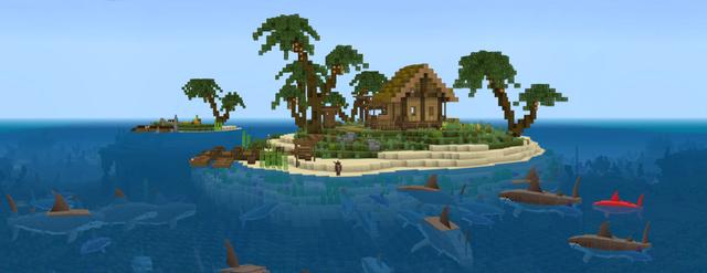 Panorama of the Minecraft Bedrock Marketplace product Shark Attack-Extreme Survival created by The Craft Stars.