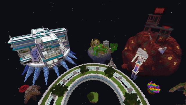 Screenshot of the Minecraft Bedrock Marketplace product Skyblock Sci-Fi created by The Craft Stars.