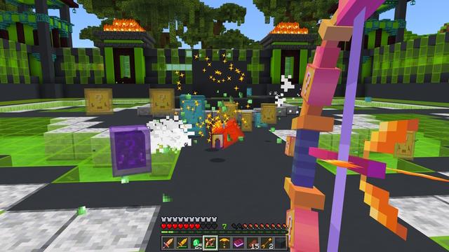 Screenshot of the Minecraft Bedrock Marketplace product Slime Lucky Blocks created by The Craft Stars.