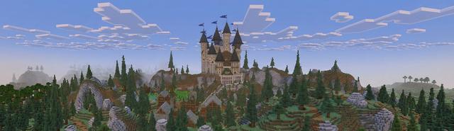 Panorama of the Minecraft Bedrock Marketplace product Spring Castle created by The Craft Stars.