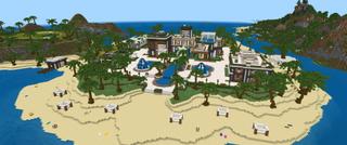 Panorama of the Minecraft Bedrock Marketplace product Summer Millionaire Mansion created by The Craft Stars.