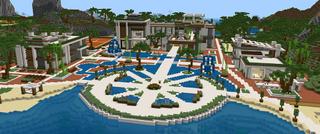 Panorama of the Minecraft Bedrock Marketplace product Summer Resort created by The Craft Stars.