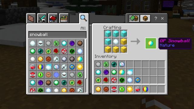 Screenshot of the Minecraft Bedrock Marketplace product Super Snowballs created by The Craft Stars.