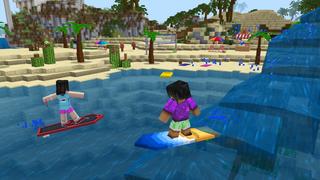 Screenshot of the Minecraft Bedrock Marketplace product Surfboards created by The Craft Stars.