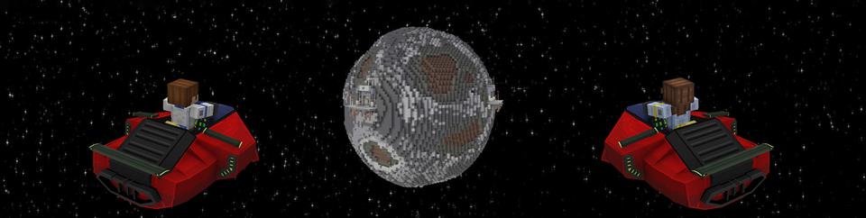 Panorama of the Minecraft Bedrock Marketplace product Survival on the Moon! created by The Craft Stars.