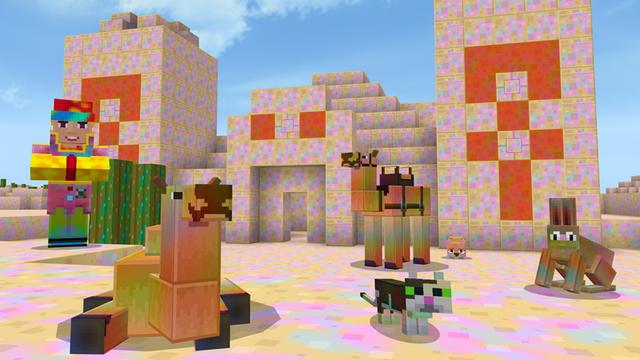 Screenshot of the Minecraft Bedrock Marketplace product Tie Dye - Texture Pack created by The Craft Stars.