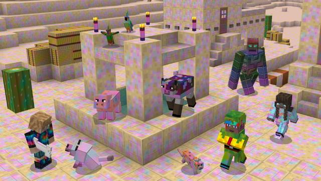 Screenshot of the Minecraft Bedrock Marketplace product Tie Dye - Texture Pack created by The Craft Stars.