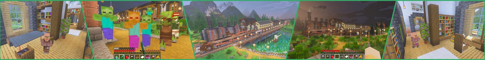 Panorama of the Minecraft Bedrock Marketplace product Train House created by The Craft Stars.