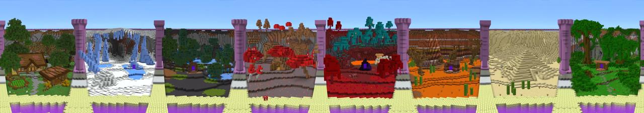 Panorama of the Minecraft Bedrock Marketplace product Transformed End Portal created by The Craft Stars.
