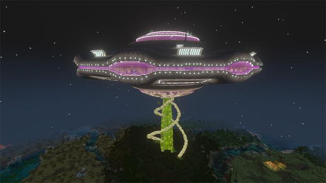 Screenshot of the Minecraft Bedrock Marketplace product UFO Station created by The Craft Stars.
