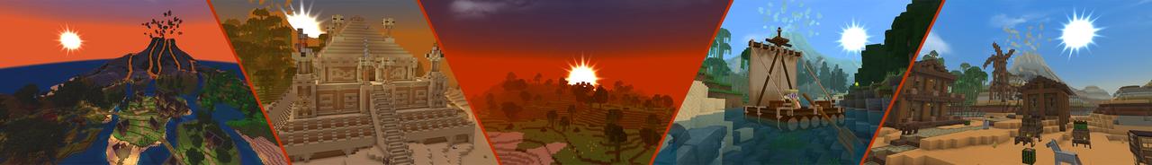 Panorama of the Minecraft Bedrock Marketplace product UHC Survival Island created by The Craft Stars.