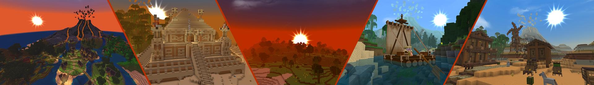 Panorama of the Minecraft Bedrock Marketplace product UHC Survival Island created by The Craft Stars.