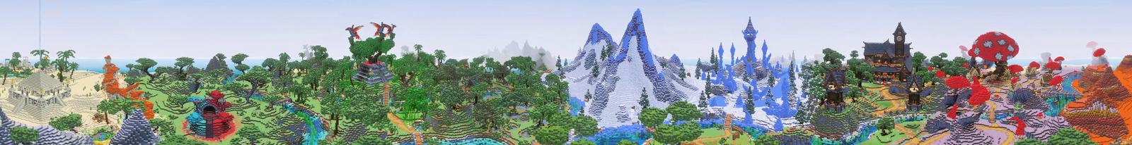 Panorama of the Minecraft Bedrock Marketplace product Ultimate Survival Biomes created by The Craft Stars.