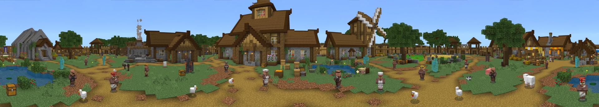 Panorama of the Minecraft Bedrock Marketplace product Village created by The Craft Stars.