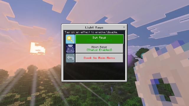 Screenshot of the Minecraft Bedrock Marketplace product Visual Effects Add-On created by The Craft Stars.