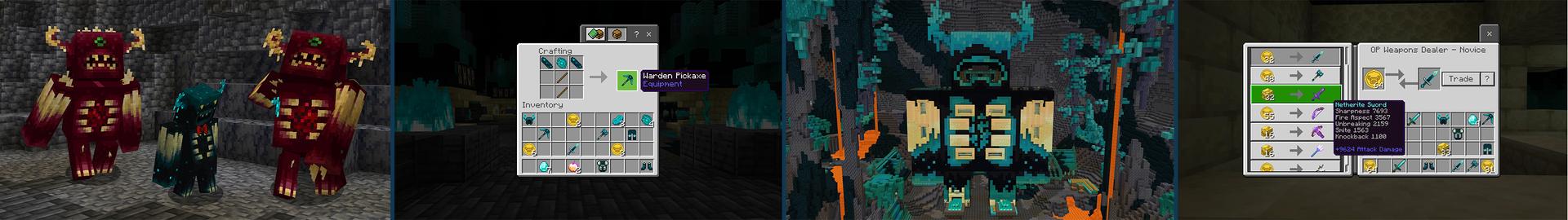 Panorama of the Minecraft Bedrock Marketplace product Warden OP Traders created by The Craft Stars.