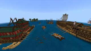 Screenshot of the Minecraft Bedrock Marketplace product Warship Empire - Battle Fleet created by The Craft Stars.