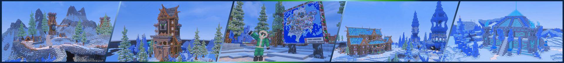Panorama of the Minecraft Bedrock Marketplace product Winter Biomes - Mash-Up created by The Craft Stars.
