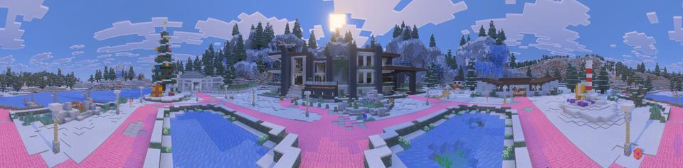 Panorama of the Minecraft Bedrock Marketplace product Winter Mansion created by The Craft Stars.