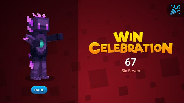 Thumbnail of the Minecraft Bedrock Marketplace product 67 Win Celebration created by The Hive.