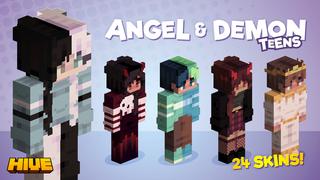 Thumbnail of the Minecraft Bedrock Marketplace product Angel & Demon Teens created by The Hive.