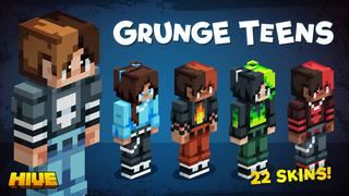 Thumbnail of the Minecraft Bedrock Marketplace product Grunge Teens created by The Hive.