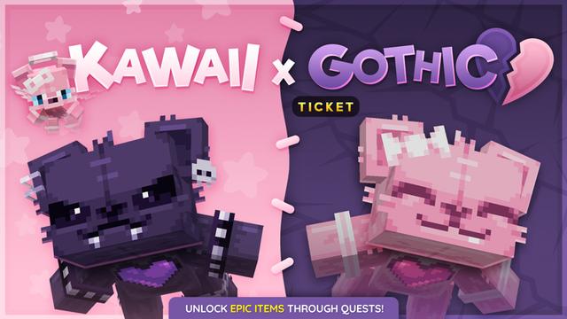 Thumbnail of the Minecraft Bedrock Marketplace product Kawaii x Gothic Ticket created by The Hive.