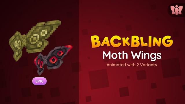 Thumbnail of the Minecraft Bedrock Marketplace product Moth Wings Back Bling created by The Hive.
